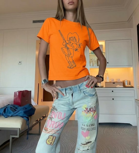 Retro Western Cutie Baby Tee, Summer Graphic Tee, Cotton