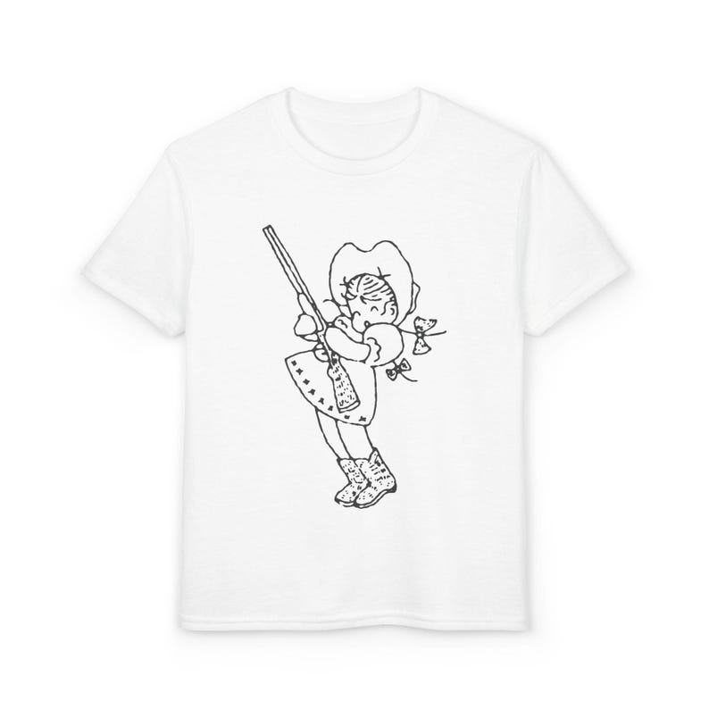 Camiseta infantil Retro Western Cutie, camiseta estampada de verano, algodón imagen 2