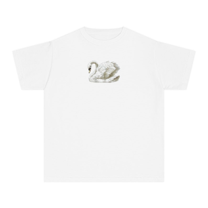 Camiseta de bebé con gráfico de cisne, estilo años 90, de algodón hilado en anillo imagen 2