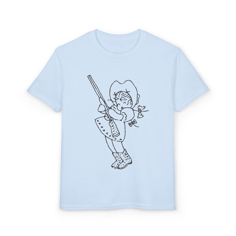 Camiseta infantil Retro Western Cutie, camiseta estampada de verano, algodón imagen 7