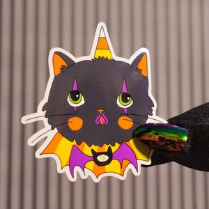 Sticker chat clown effrayant d&#39;Halloween