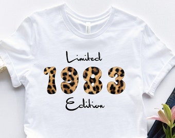 40. Geburtstag Shirt, Vintage 1983 Shirt, 40. Geburtstag Geschenk für Frauen, 40. Geburtstag Shirt, Geburtstagsgeschenk, 1983 (NA) Leopard