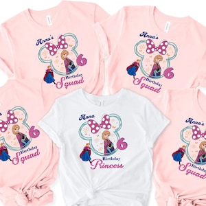 Personalised Disney Frozen Birthday Shirt,Custom 6th birthday Girl shirt, 6th Birthday Gift For Kids ,Birthday Shirt squad, Forzen Birthday