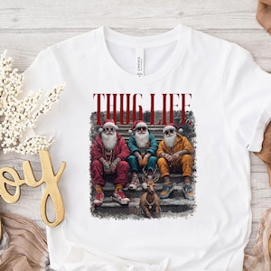 Merry Christmas Tee, Christmas Shirt for Woman, Christmas Gift, Trendy Christmas, Holiday Winter, Christmas Lover, Santa, Thug Life