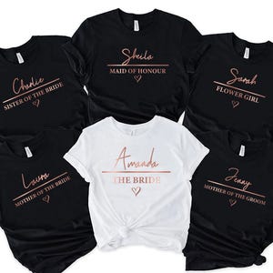 Personalized Custom Hen Party Tops T-shirts Bachelorette Bridal Party shirts Bride Tribe Bride Squad Team Bride - Rose Hen Party