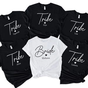 Personalized Custom Hen Party Tops T-shirts Bachelorette Bridal Party shirts Bride Tribe Bride Squad Team Bride - Bettergrade Bride