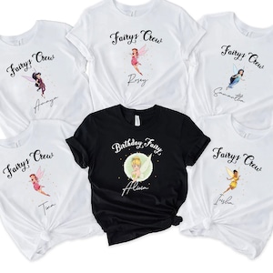 Personalised Disney Birthday Fairy Shirt,Custom Name birthday  shirt, Cute Birthday Gift For Kids ,Birthday Shirt squad, Birthday Fairy