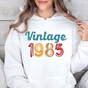 1985 Vintage 40th Birthday Hoodie , Custom Hoodie, Personalized Hoodie, Birthday Gift , Birthday Party, Vintage 1985 (Hood)