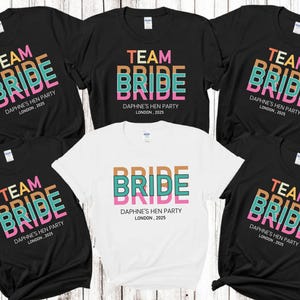 Personalized custom hen party tops t-shirts bachelorette bridal party shirts bride tribe bride squad team bride - Minimal Bride