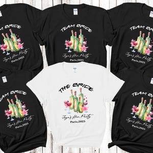 Personalized Custom Hen Party Tops T-shirts Bachelorette Bridal Party shirts Bride Tribe Bride Squad Team Bride -Watercolour Hen