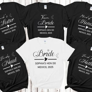 Personalized custom hen party tops t-shirts bachelorette bridal party shirts bride tribe bride squad team bride - Bhenay Hen Party