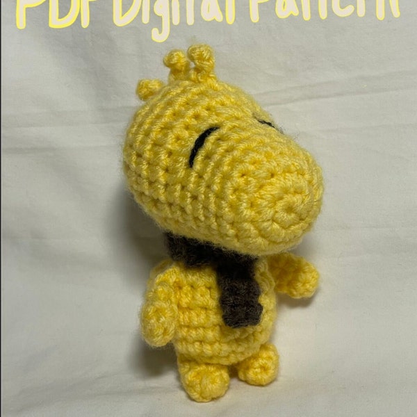 Yellow birdy crochet PDF digital  pattern