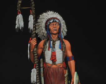 Lakota Sioux Native American / Escala de 90 mm Miniatura / Pintado a mano / coleccionable