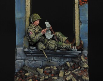 101st US Airbourne Normandy 1944 / escala de 75 mm Miniatura pintada a mano / Coleccionable