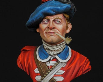 Private, Black Watch 1758 / Busto de escala 1/12 / Pintado a mano / Miniatura / Coleccionable