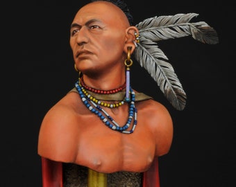Pawnee Scout Native American / Busto de escala 1/10 / Pintado a mano / Miniatura