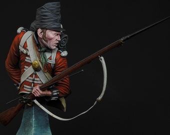 Coldstream Guards, Private Center Company, Waterloo 1815 / Busto a escala 1/9 / Pintado a mano / Coleccionable / Miniatura