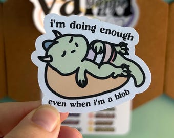 Self-Care Dragon Vinyl Sticker: Psychische Gesundheit gestanzter Aufkleber