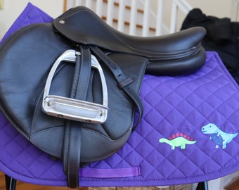 Purple Dinosaur Saddle Pad for Horseback Riding