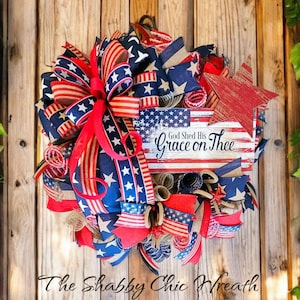 Patriotic Wreath, Independence Day wreath, red white and blue, military wreath, 4th of July, American flag, Americana wreath, USA Wreath