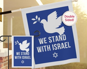 We Stand With Israel Garden or House Flag, Israel House Flag, Double Sided Flag, Support Israel House Flag