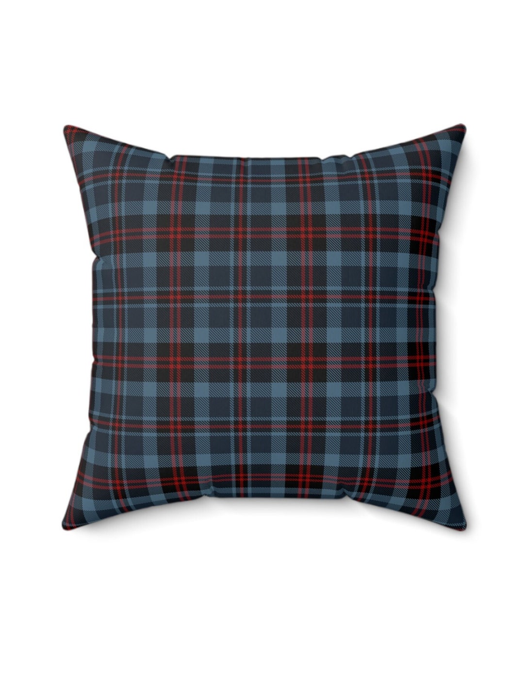 Scottish Blue and Red Tartan Plaid Throw Pillow Red Plaid Red Tartan