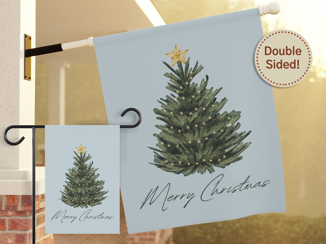 Christmas Tree Flag, Christmas Garden or House Flag, Double Sided Flag