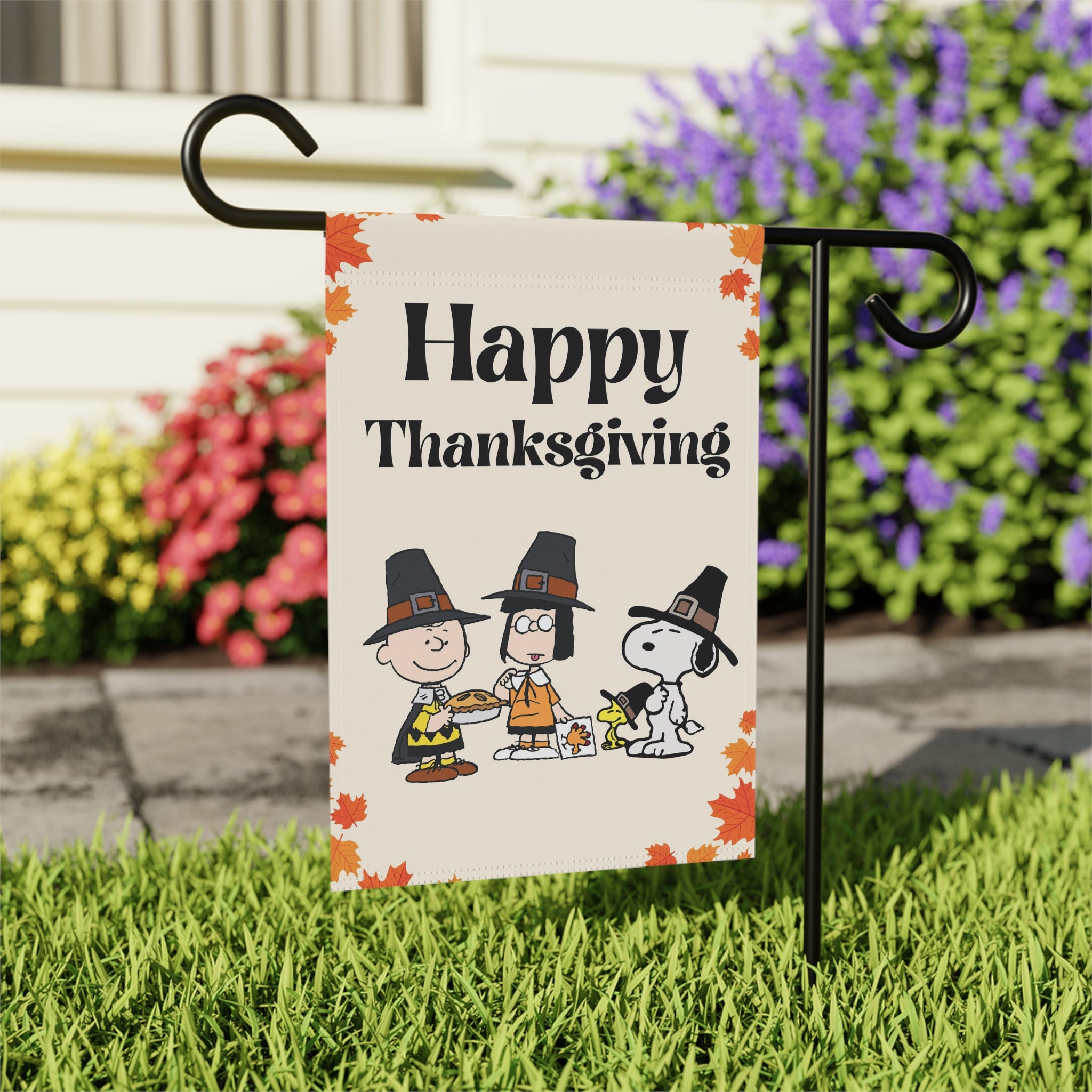 Discover Snoopy Thanksgiving Garden Flag