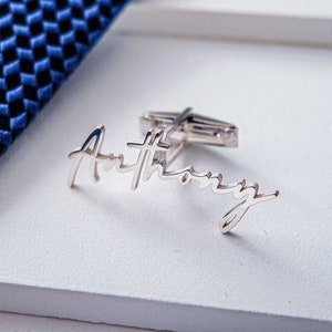 Gemelos con inicial de letra de nombre, regalo grabado personalizado para él, gemelos para novio, padrino, boda y regalo para abuelo