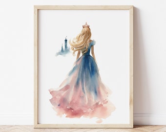 Sleeping Beauty | Dress Changing Colors Vintage-Style Illustration Print | Fairytale Wall Art | Perfect for Gallery Wall ~ INSTANT DOWNLOAD