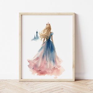 Sleeping Beauty | Dress Changing Colors Vintage-Style Illustration Print | Fairytale Wall Art | Perfect for Gallery Wall ~ INSTANT DOWNLOAD