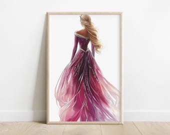 Princess Aurora Portrait | Sleeping Beauty Fairytale Wall Art (Printable Digital Download)