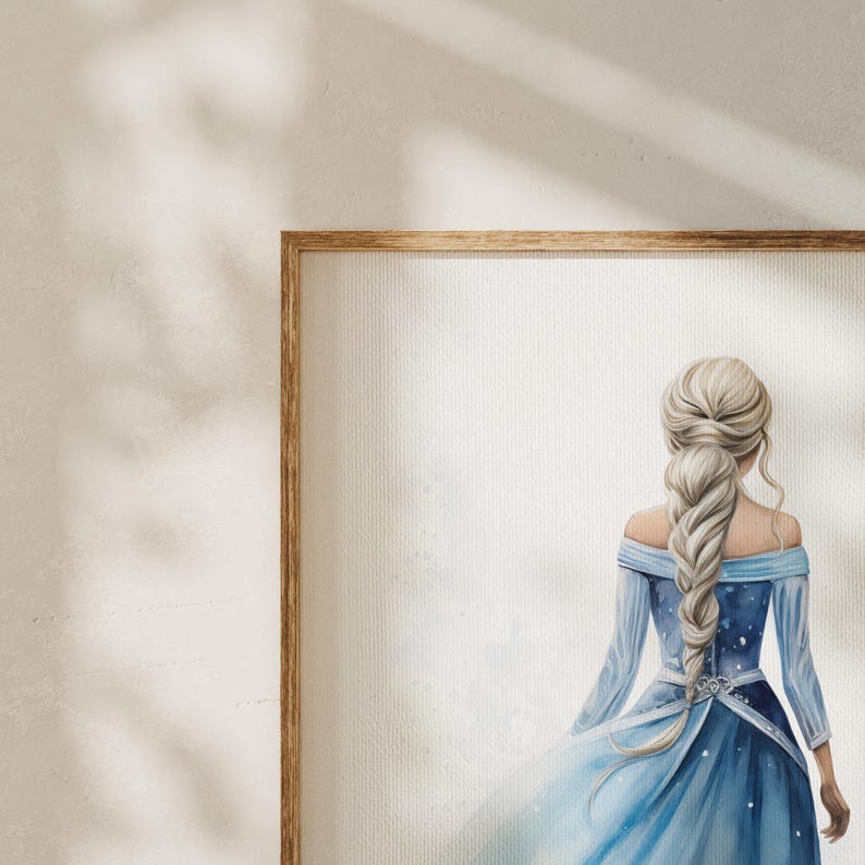 Queen Elsa | Frozen-Inspired Fairytale Wall Art | Snow Queen Princess Printable | Digital Download image 3