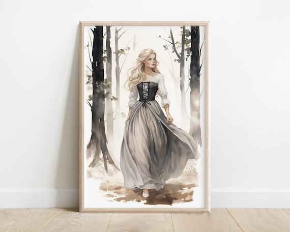 Sleeping Beauty Fairytale Wall Art, Briar Rose Portrait | Princess Aurora Printable | Digital Download