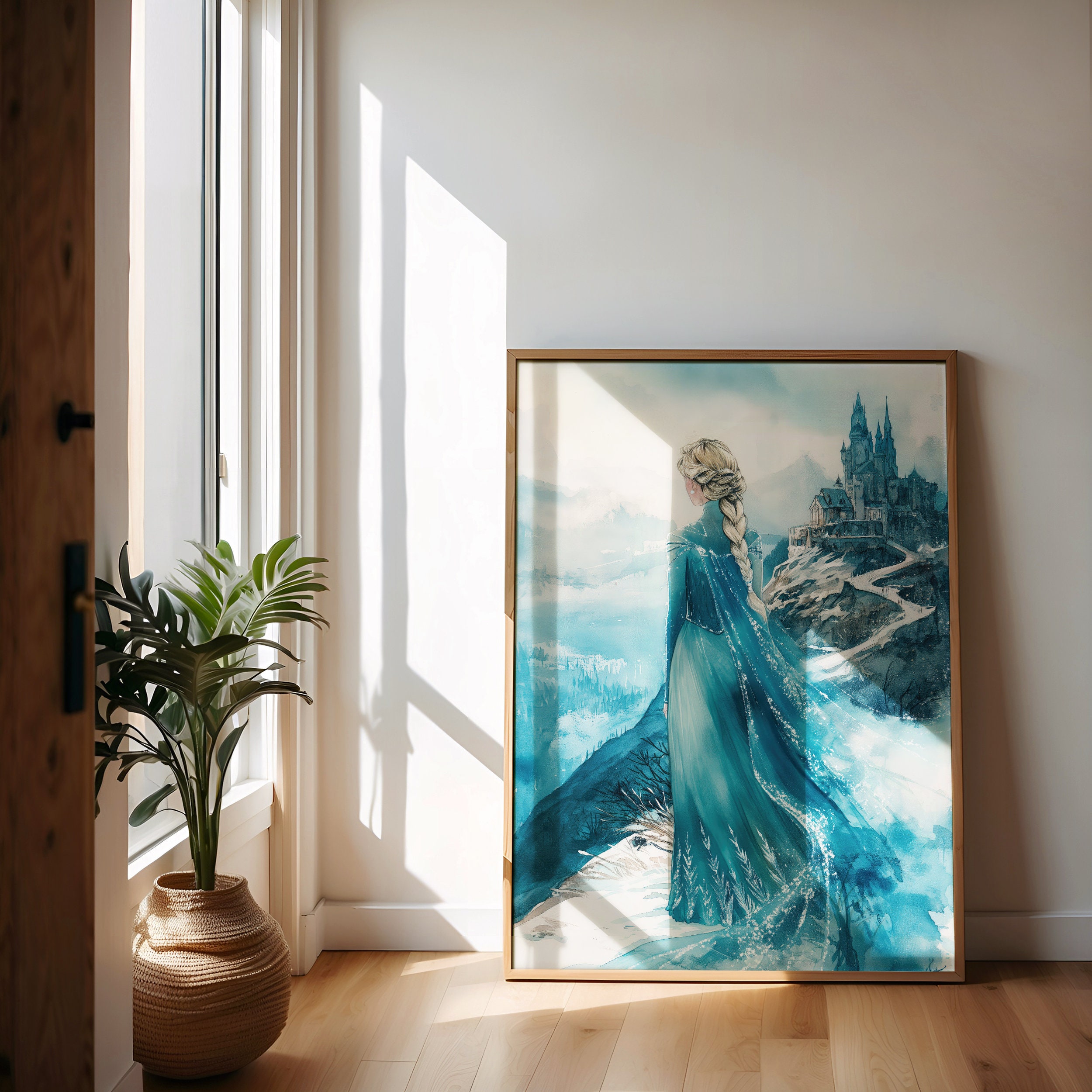 Princess Elsa Portrait | Frozen Fairytale Castle Wall Art, Printable ...