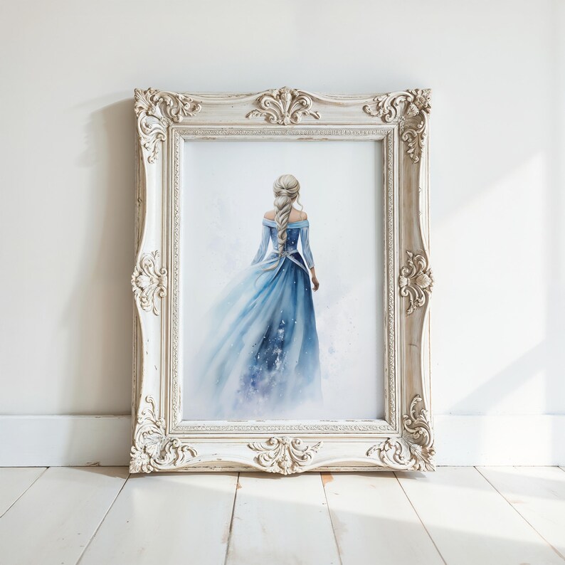 Queen Elsa | Frozen-Inspired Fairytale Wall Art | Snow Queen Princess Printable | Digital Download image 10