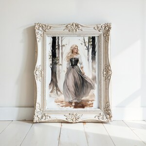 Sleeping Beauty Fairytale Wall Art, Briar Rose Portrait | Princess Aurora Printable | Digital Download image 10