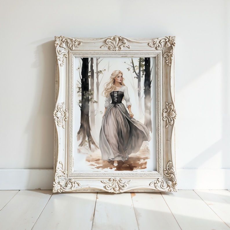 Sleeping Beauty Fairytale Wall Art, Briar Rose Portrait | Princess Aurora Printable | Digital Download image 10