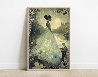 Princess Tiana Wall Art | The Princess and the Frog Fairytale Bayou Scene (Digital Download)