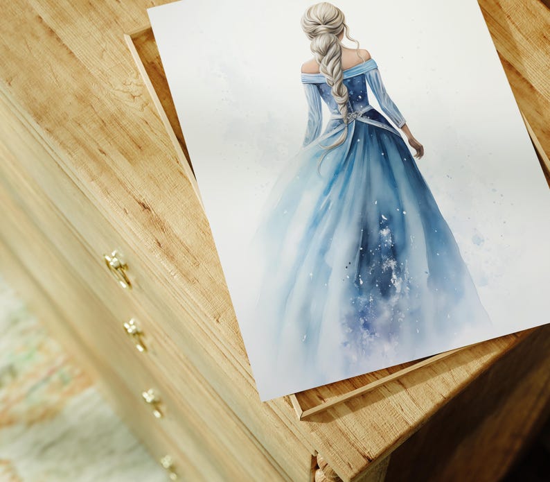 Queen Elsa | Frozen-Inspired Fairytale Wall Art | Snow Queen Princess Printable | Digital Download image 6