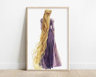 Rapunzel Portrait | Vintage Fairytale Tangled Wall Art (Printable Digital Download)