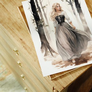 Sleeping Beauty Fairytale Wall Art, Briar Rose Portrait | Princess Aurora Printable | Digital Download image 4