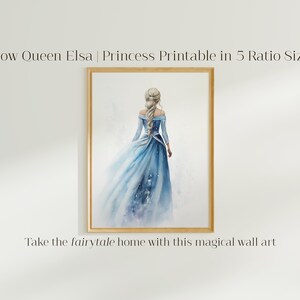 Queen Elsa | Frozen-Inspired Fairytale Wall Art | Snow Queen Princess Printable | Digital Download image 8
