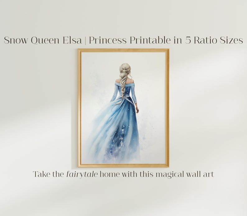 Queen Elsa | Frozen-Inspired Fairytale Wall Art | Snow Queen Princess Printable | Digital Download image 8