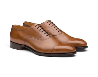 Handmade Men’s Brown Leather Lace Up Dress Shoes