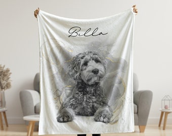 Custom Pet Blanket Using Pet Photo + Name Custom Dog Blanket Personalized Dog Blankets Cat Picture Blanket Pet Photo Blanket room decorating