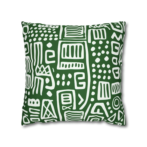 Green Mudcloth Decorative Throw Pillow Cover | 16 x 16 Throw Pillow  Cover | 18 x 18 Throw Pillow Cover | African Pillow | Gifts