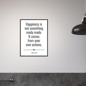 Poster ispiratore/motivazionale - citazioni varie (6 righe) - Poster con cornice in metallo in carta opaca premium