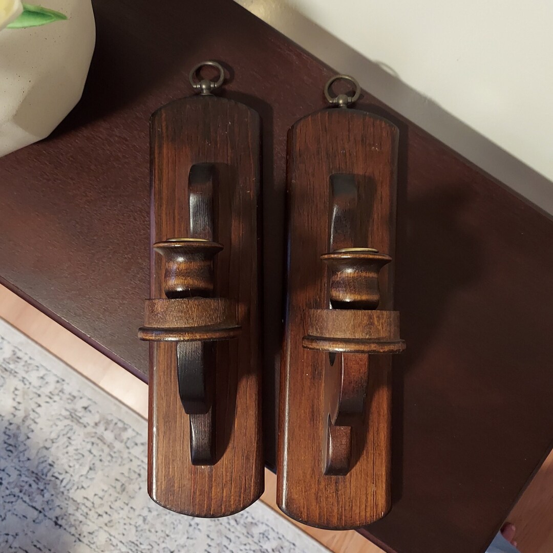 Vintage Candlestick Sconces pair Etsy