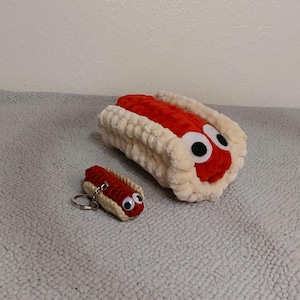 BUGSNAX WeenyWorm | Bugsnax Plushies, Bugsnax Toys, Bugsnax Collectibles, Bugsnax Gifts, Bugsnax hotdog, Crochet, Gamer Amigurumis, Decor